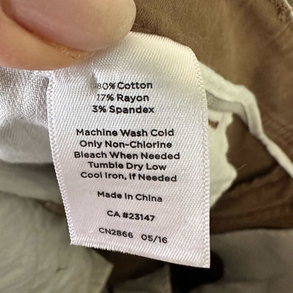 TALBOTS Pants Beige Size 14 High Rise Straight Leg Cotton Career Office Minimal  - Picture 5 of 5